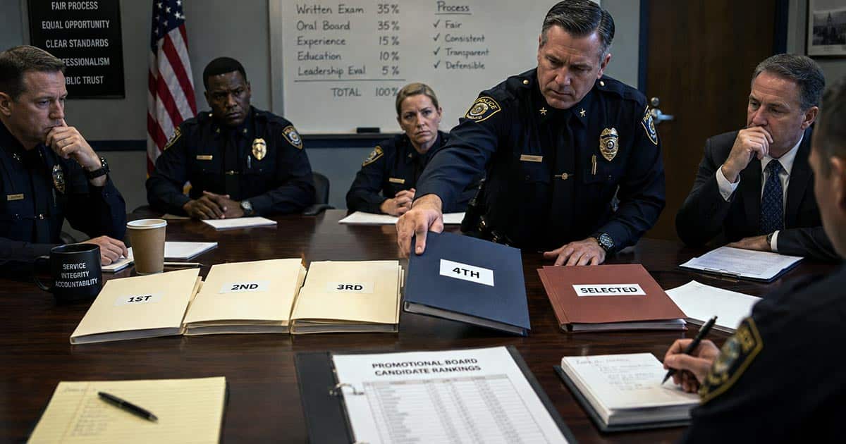 Police command officer altering candidate rankings after a promotional board